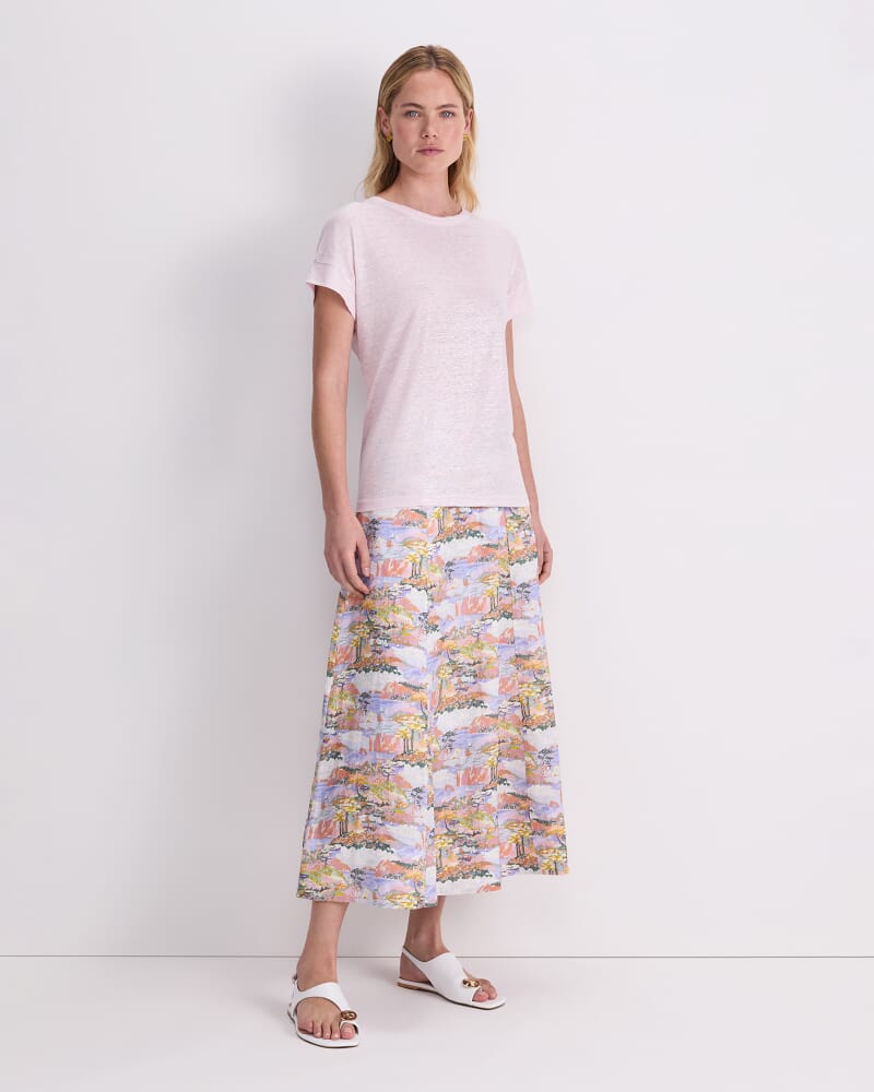 Tonia Foil Linen Tee in LIGHT PINK