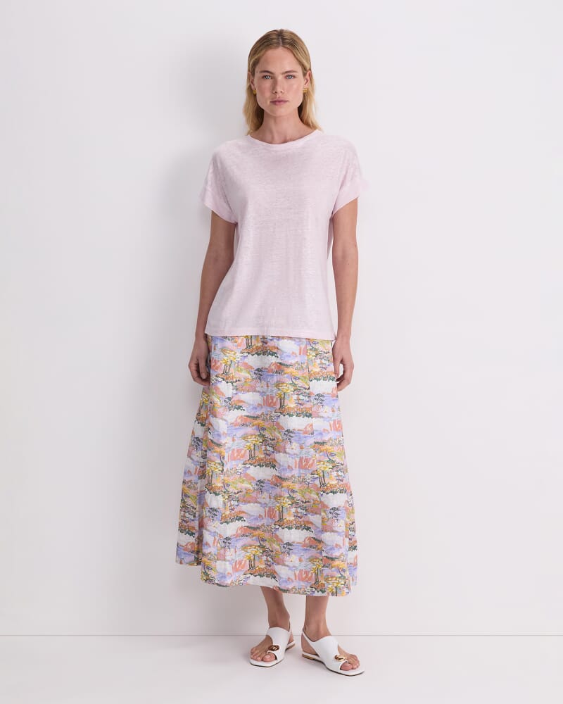 Tonia Foil Linen Tee in LIGHT PINK