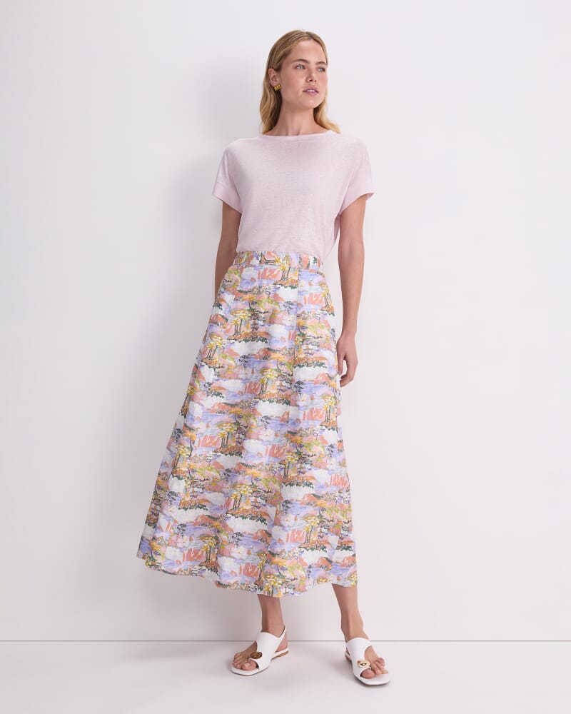 Tonia Foil Linen Tee in LIGHT PINK