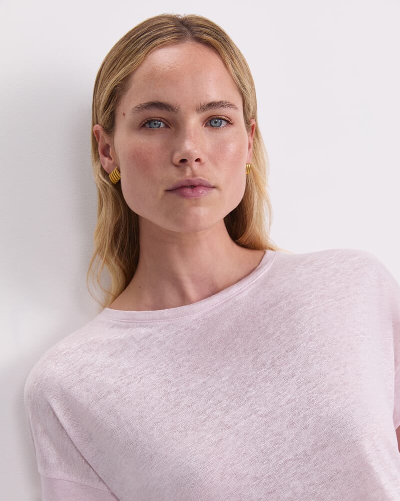 Tonia Foil Linen Tee in LIGHT PINK