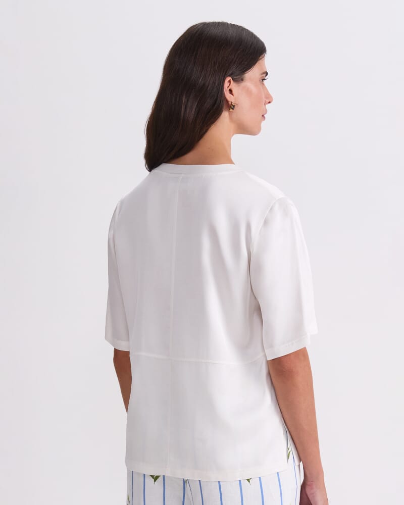 Isla Satin Tee in IVORY