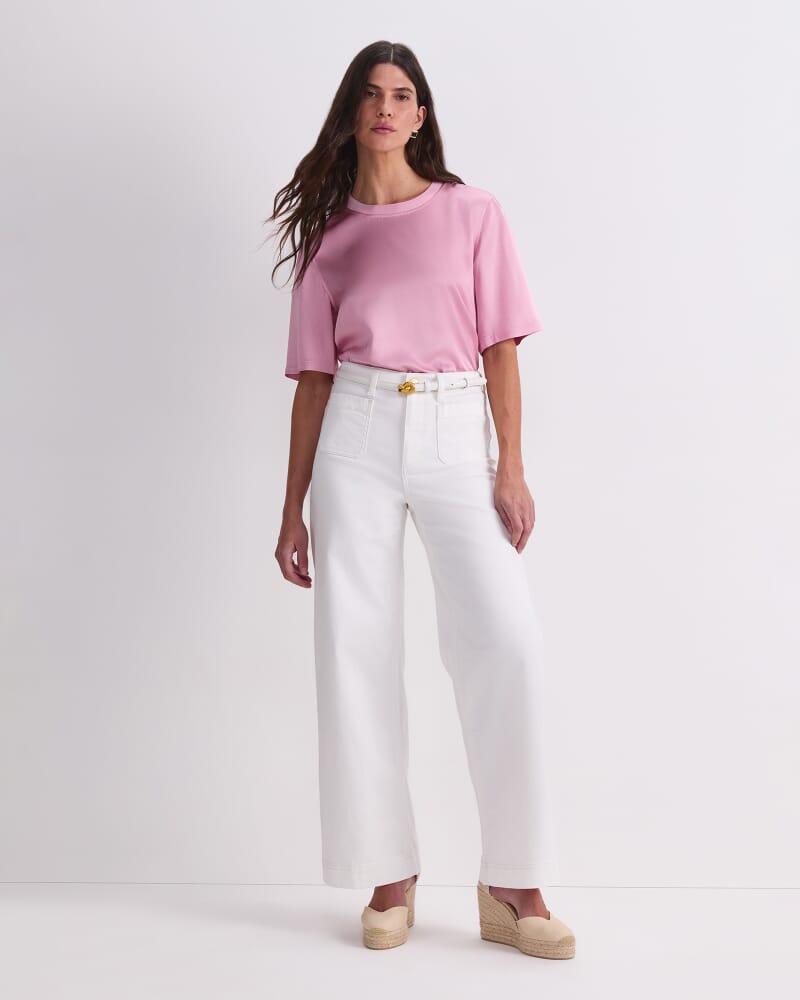 Isla Satin Tee in ROSE