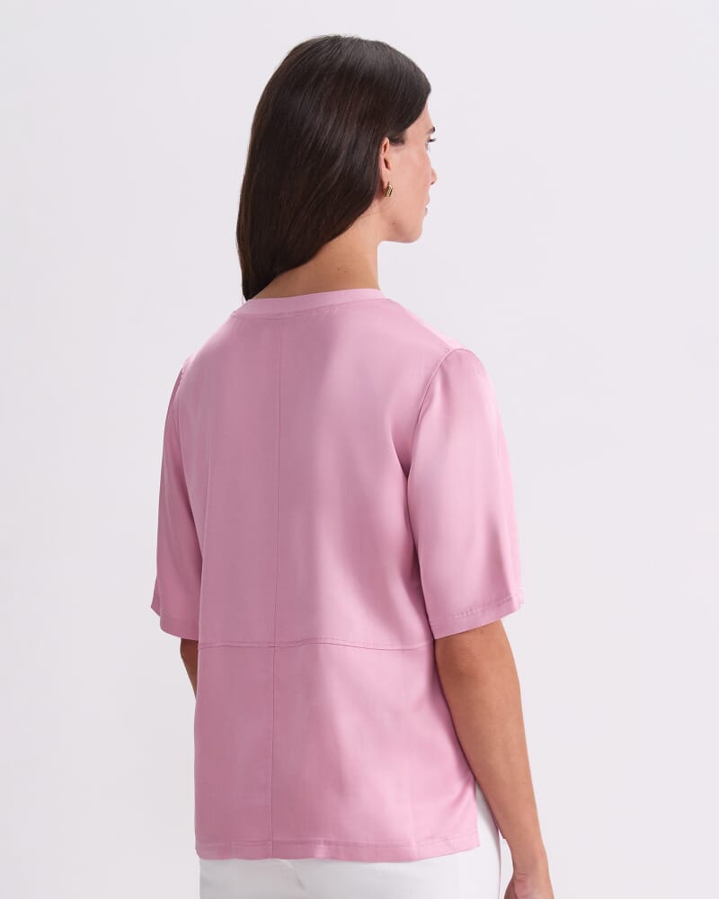 Isla Satin Tee in ROSE