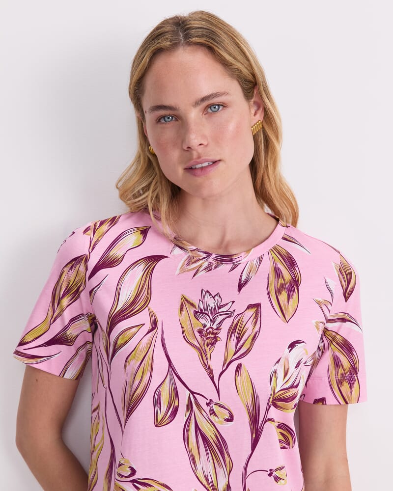 Lyra Print Merc Tee in PINK MULTI