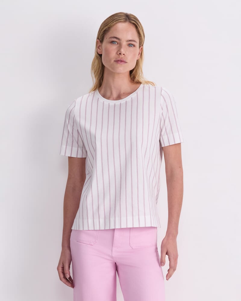 Kenzie Print Merc Tee in WHITE/PINK