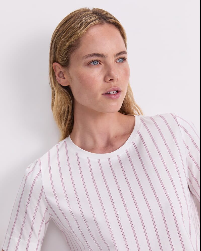 Kenzie Print Merc Tee in WHITE/PINK
