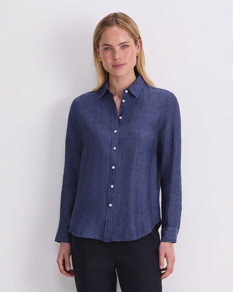 Dahlia Linen Shirt in INDIGO