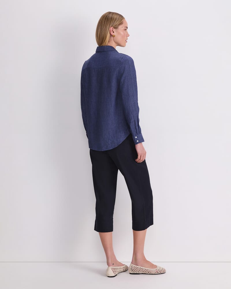 Dahlia Linen Shirt in INDIGO
