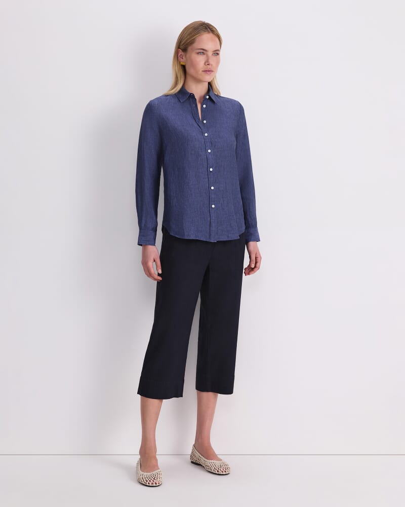 Dahlia Linen Shirt in INDIGO