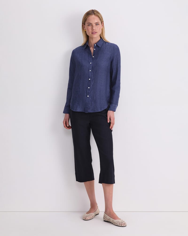 Dahlia Linen Shirt in INDIGO