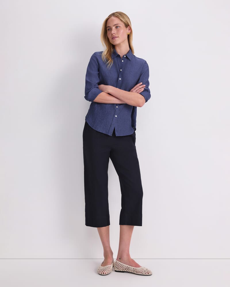 Dahlia Linen Shirt in INDIGO