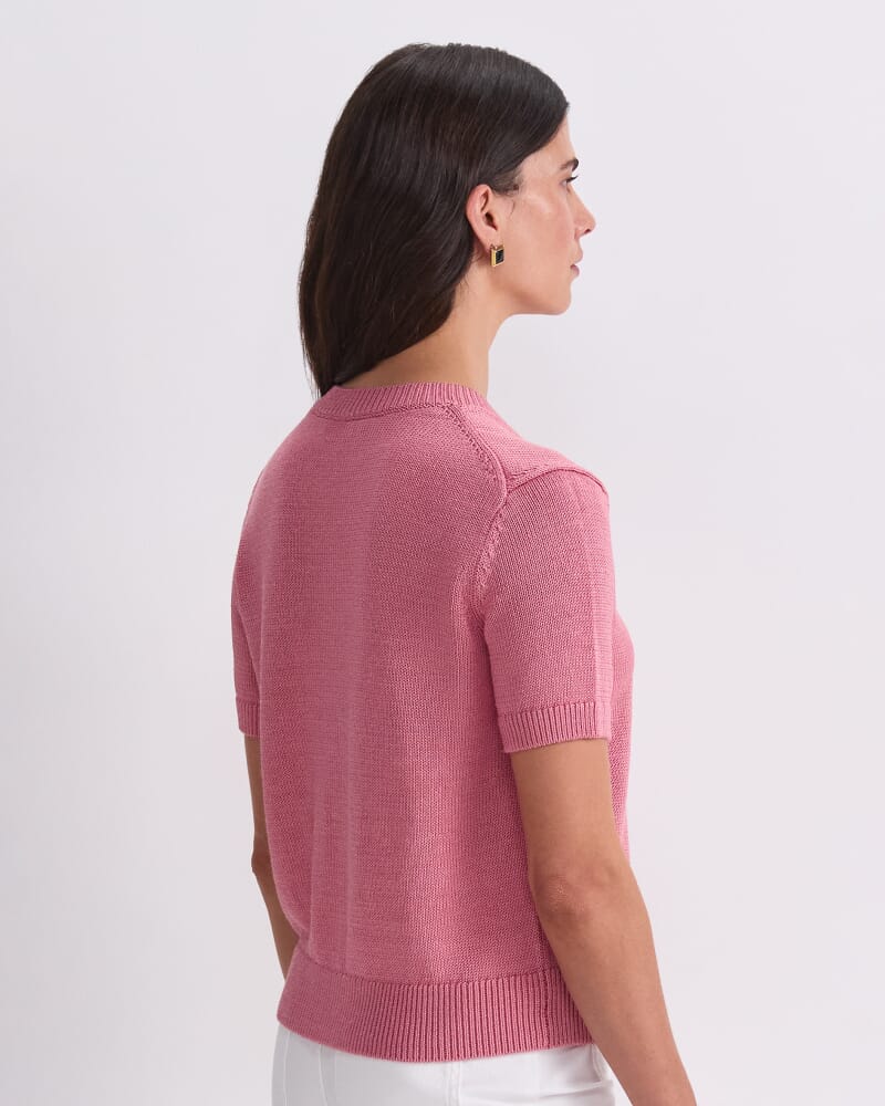 Linen Blend Cardigan in ROSE