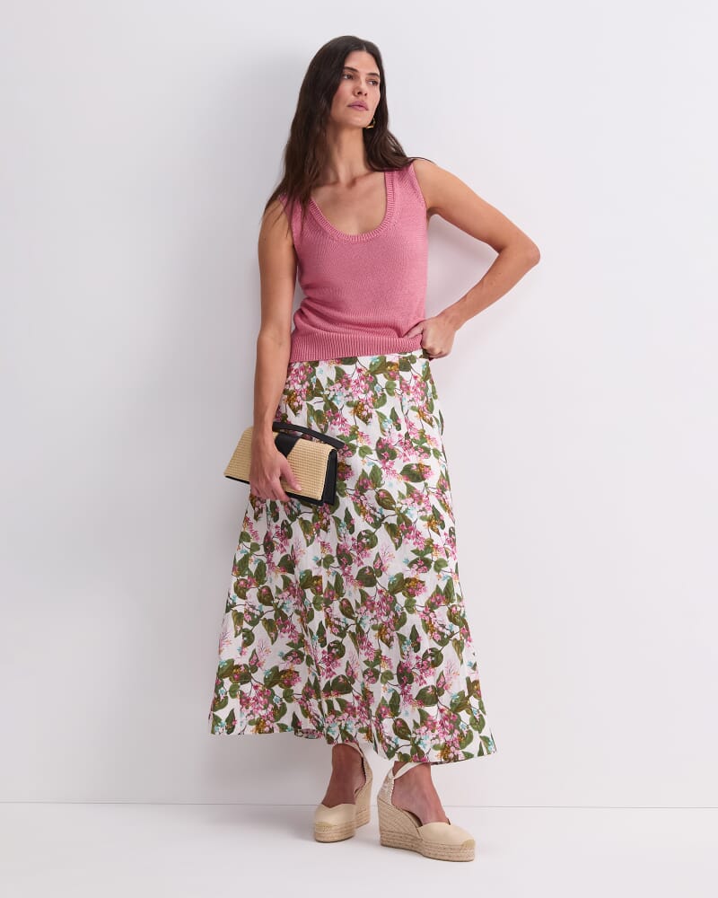 Linen Blend Singlet in ROSE