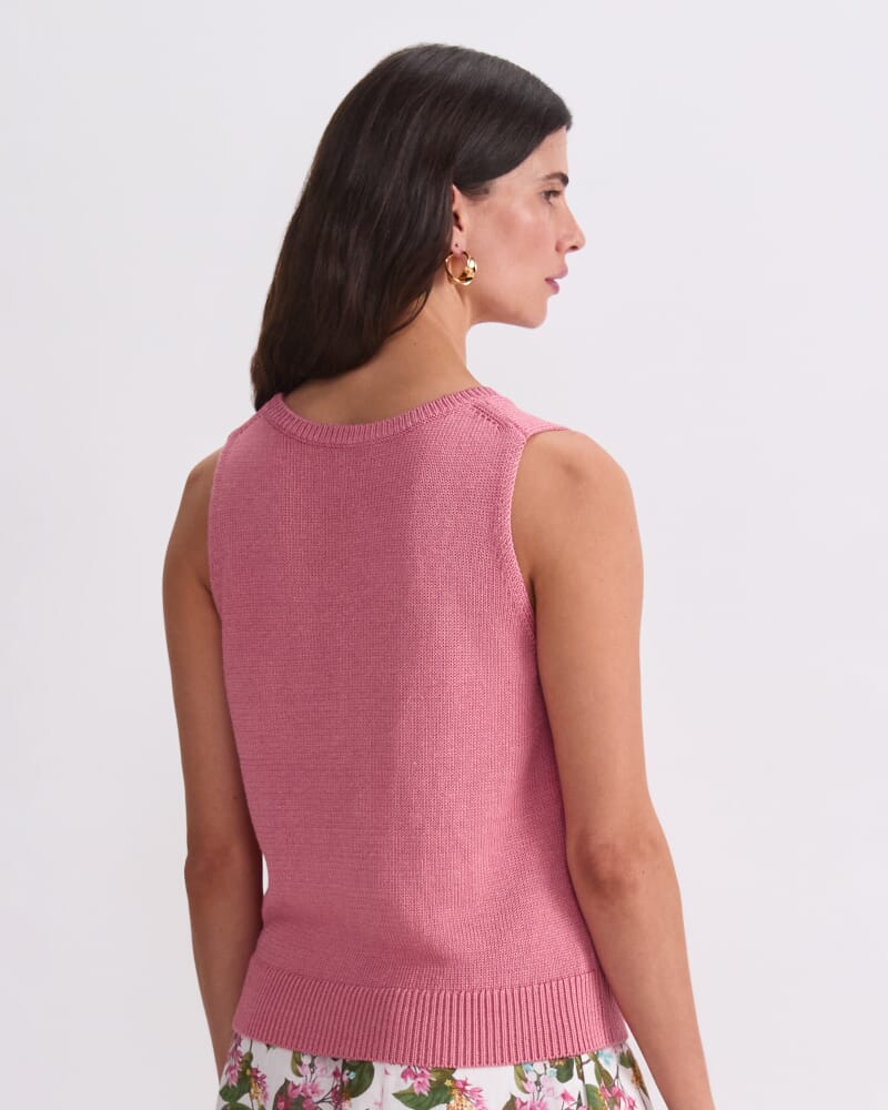 Linen Blend Singlet in ROSE