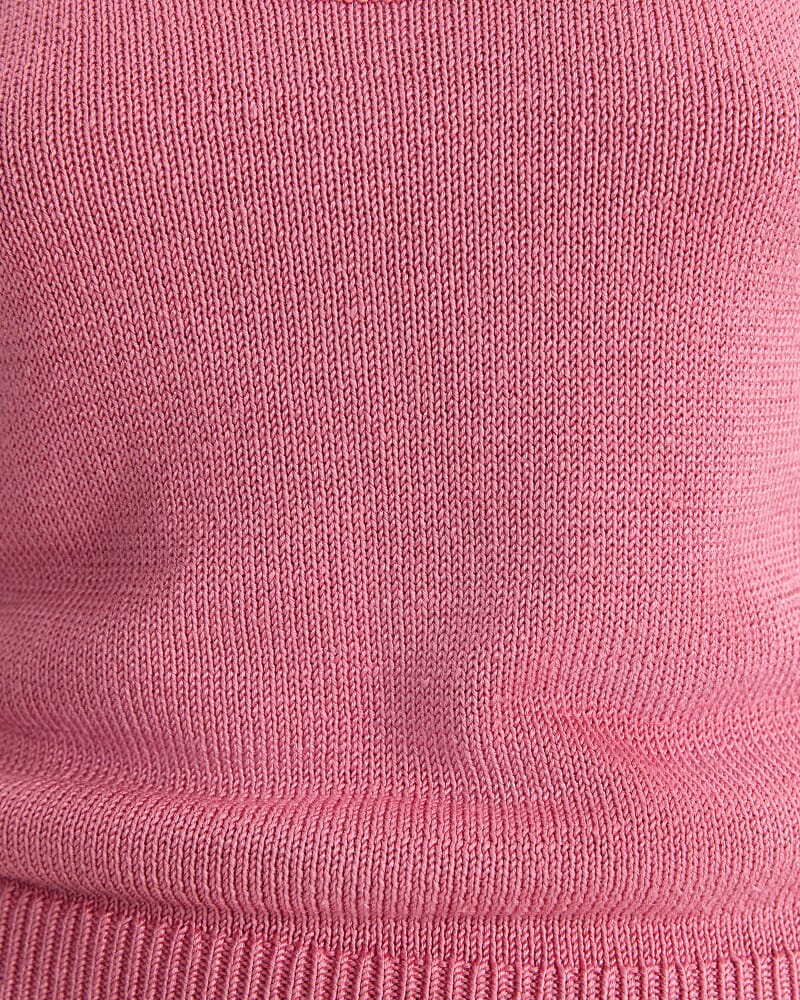 Linen Blend Singlet in ROSE