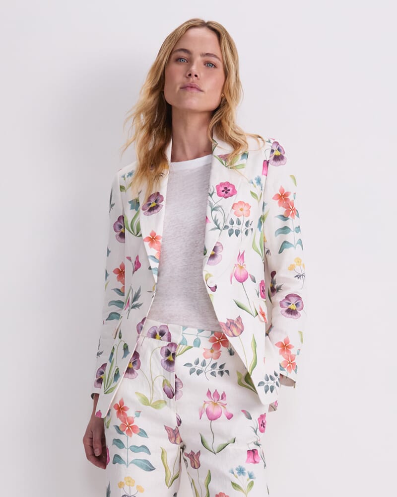 Floral Majesty Liberty Blazer in WHITE MULTI
