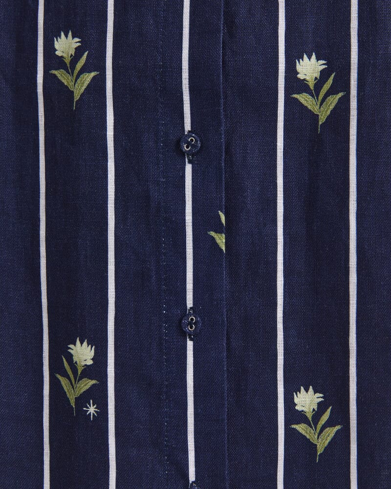 Hampton Stripe Shirt Dress in NAVY MULTI
