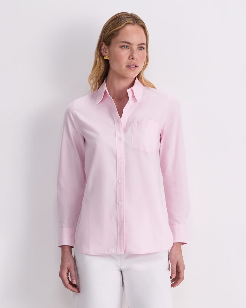 Long Sleeve Oxford Shirt in LIGHT PINK