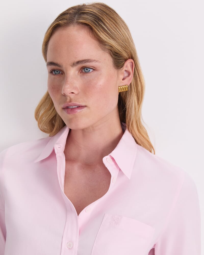 Long Sleeve Oxford Shirt in LIGHT PINK