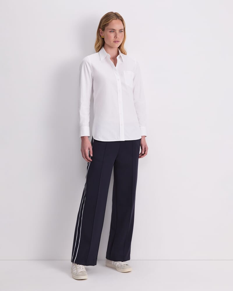 Long Sleeve Oxford Shirt in WHITE