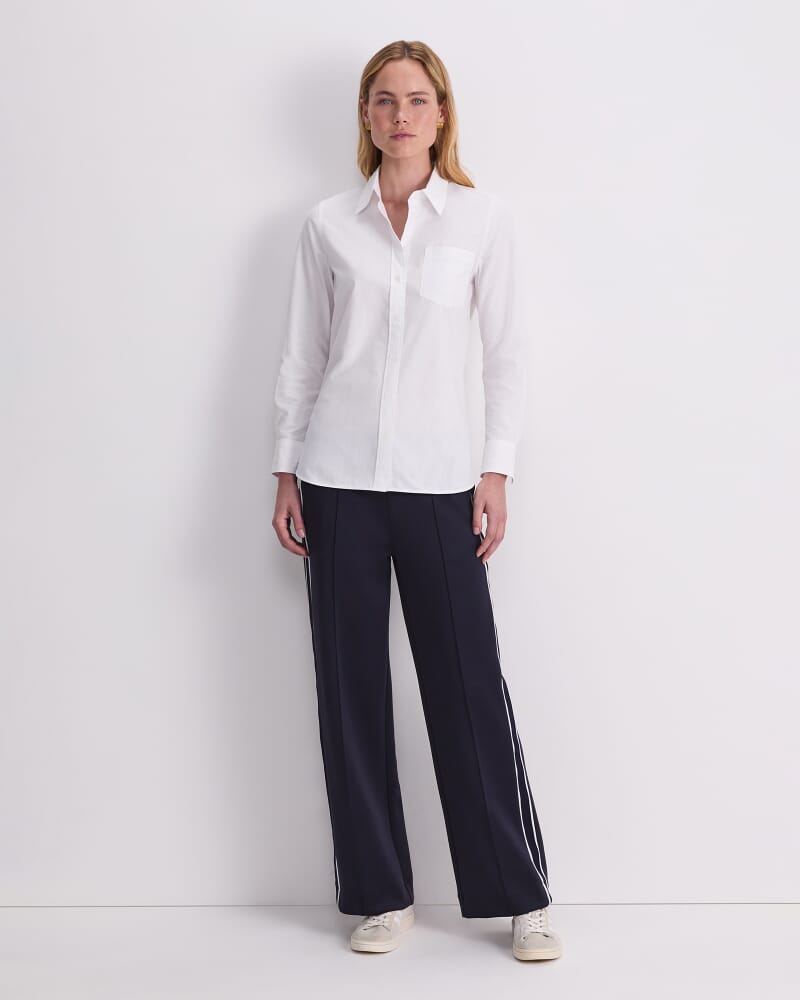 Long Sleeve Oxford Shirt in WHITE
