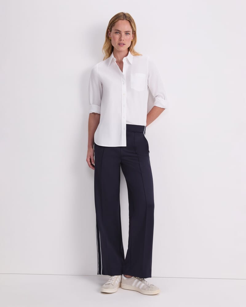 Long Sleeve Oxford Shirt in WHITE
