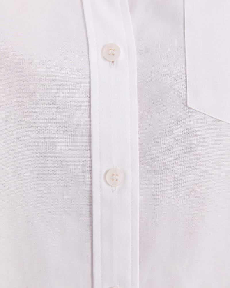 Long Sleeve Oxford Shirt in WHITE