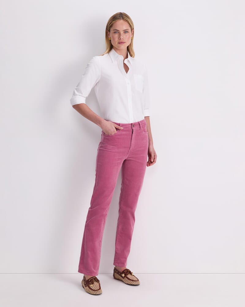 Cleo Straight Cord Jean in PINK