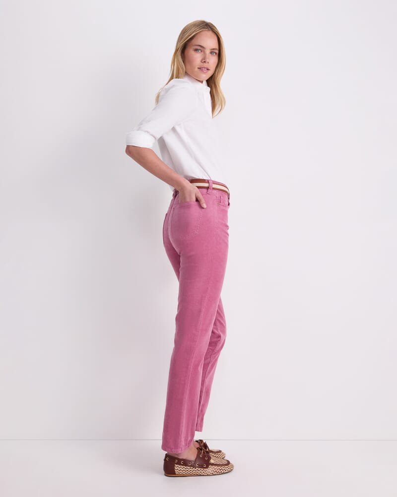 Cleo Straight Cord Jean in PINK