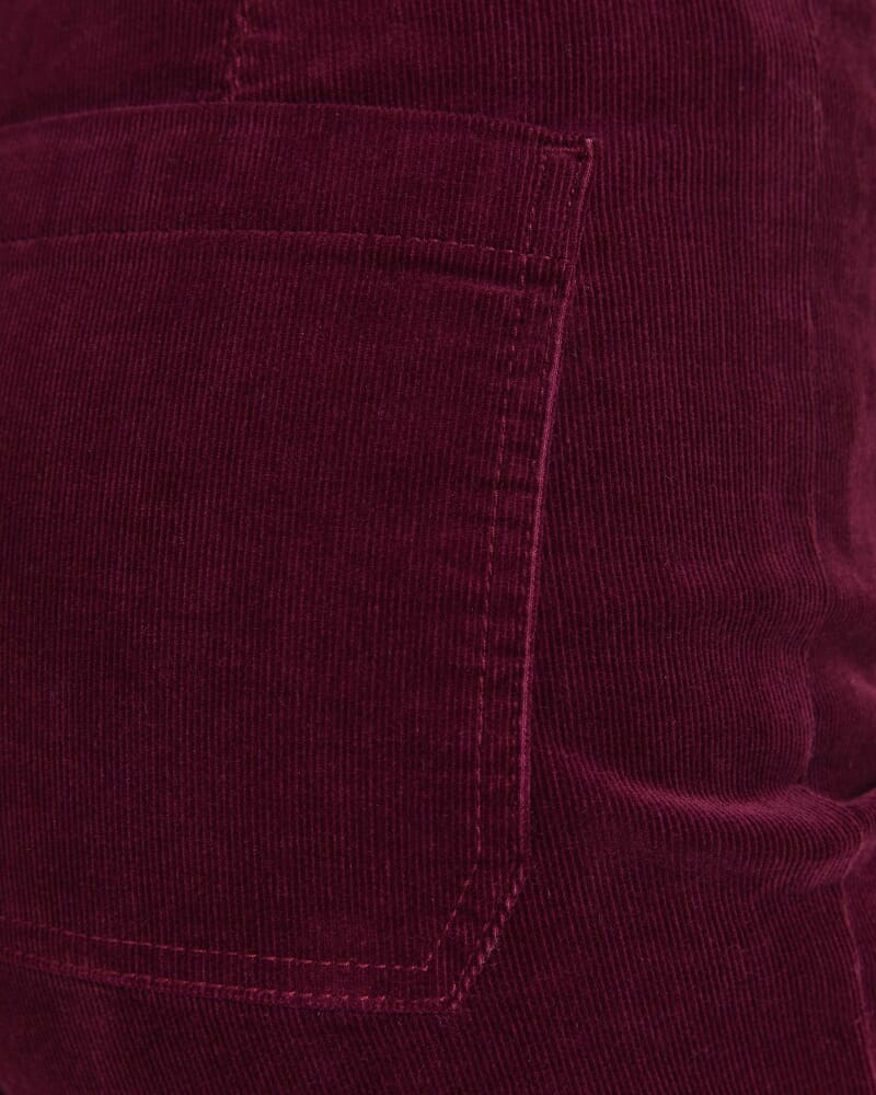Cleo Cord Wide Leg Jean in WINE