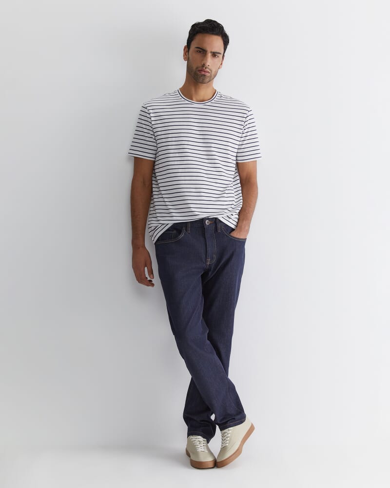 Supersoft Stripe Tee in WHITE/NAVY