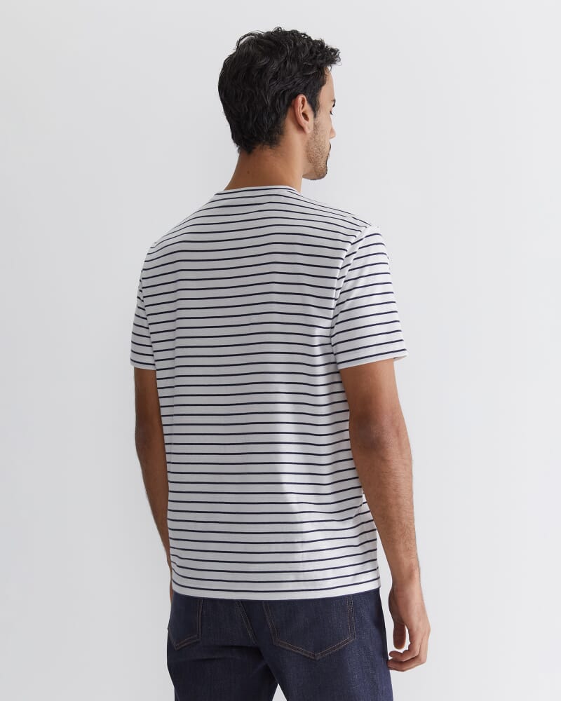 Supersoft Stripe Tee in WHITE/NAVY