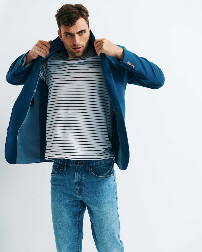 Supersoft Stripe Tee in WHITE/NAVY