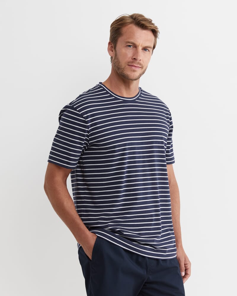 Supersoft Tee in NAVY/WHITE