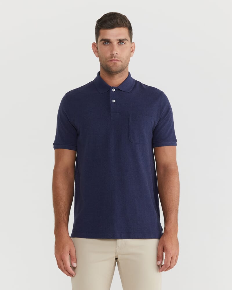 Pique Polo Melange in INK MELANGE