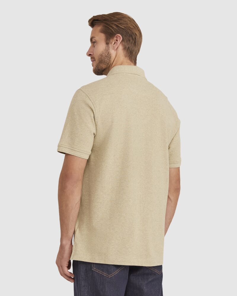 Pique Polo Melange in LIGHT OLIVE