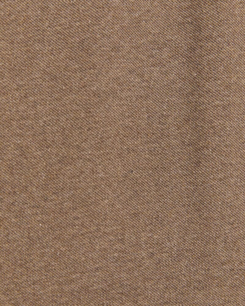 Pique Polo Melange in MOCHA MELANGE