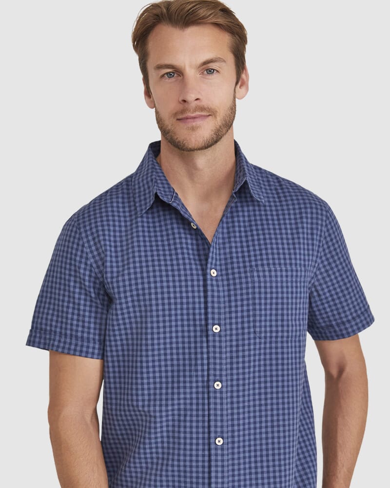 Larry Short Sleeve Shirt in INDIGO