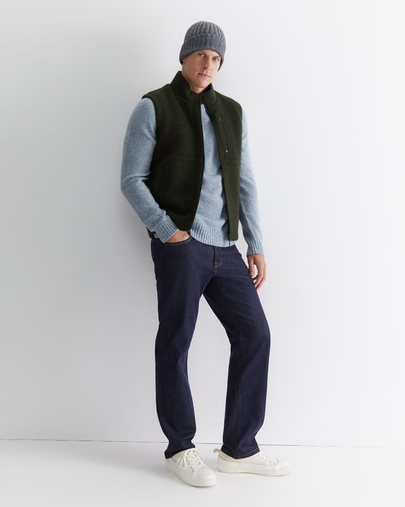 Drysdale Crew Neck Merino Knit in BLUE MIST