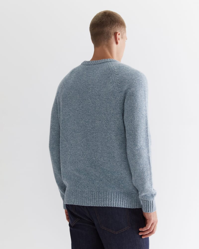 Drysdale Crew Neck Merino Knit in BLUE MIST