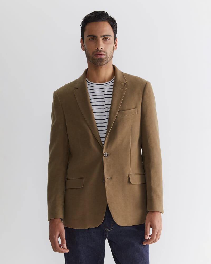 Italian Moleskin Blazer in MUSK