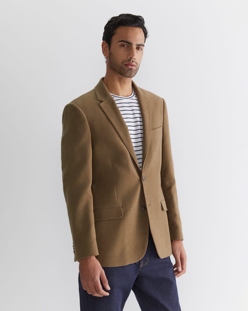 Italian Moleskin Blazer in MUSK