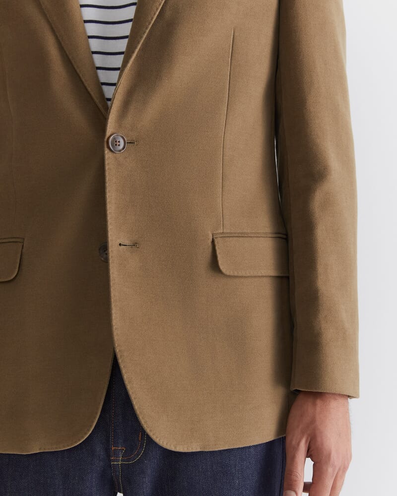 Italian Moleskin Blazer in MUSK