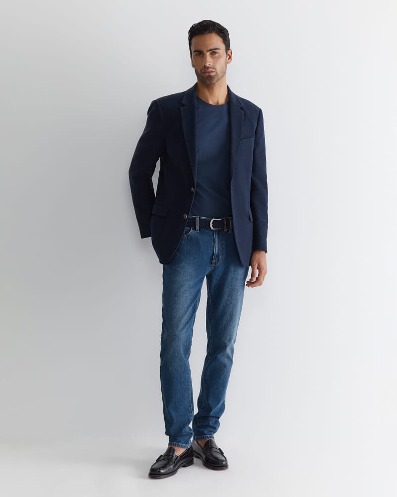 Italian Moleskin Blazer in NAVY