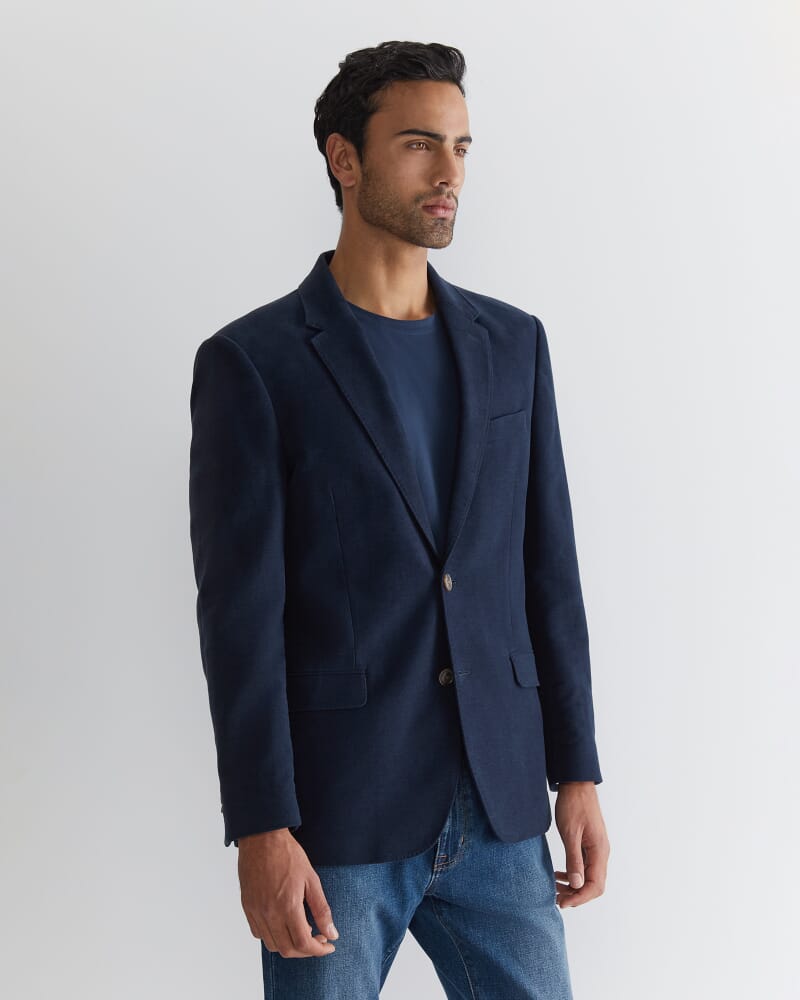 Italian Moleskin Blazer in NAVY