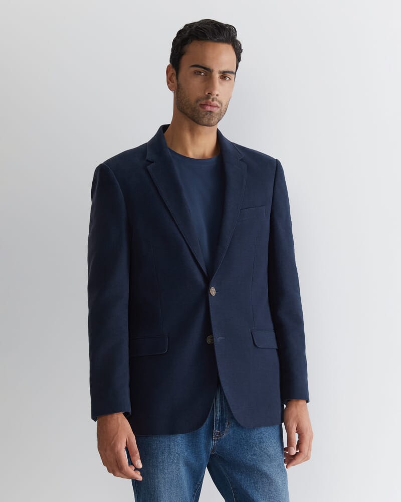 Italian Moleskin Blazer in NAVY