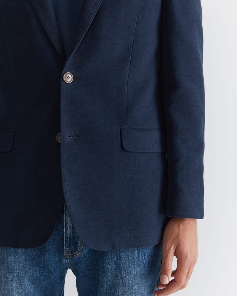 Italian Moleskin Blazer in NAVY