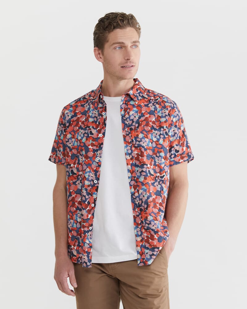 Alpha Tapered Shirt in RED MULTI