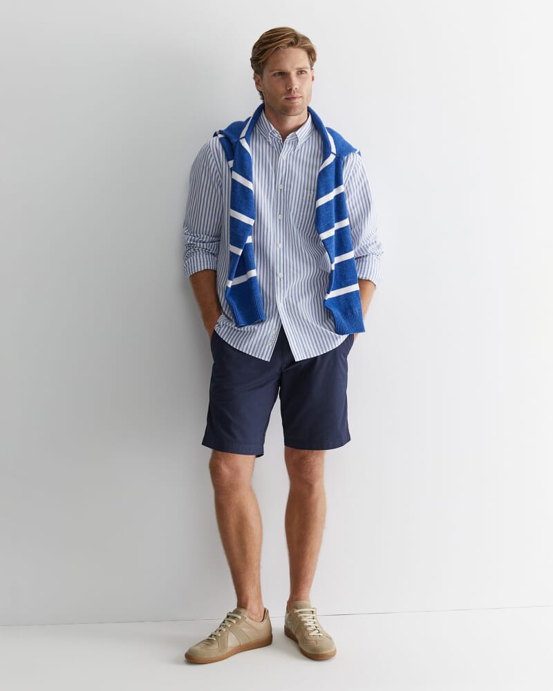 Oxford Stripe Long Sleeve Shirt in DUTCH BLUE