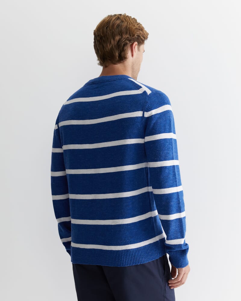 Oliver Stripe Knit in INDIGO/WHITE